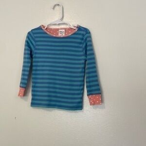 Matilda Jane choose your own path  blue green and pink polka dot stripes shirt 4